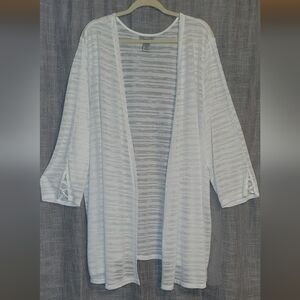 Catherines Striped White Cardigan